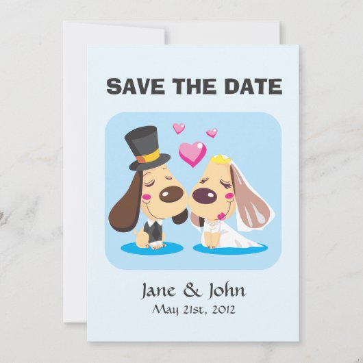 Getrouwd hond paar save the date (Voorkant)
