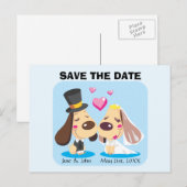 getrouwd hondenpaar aankondigingskaart (Voorkant / Achterkant)