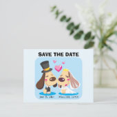 getrouwd hondenpaar aankondigingskaart (Staand voorkant)