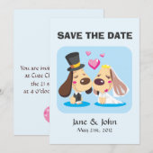 Getrouwd Hondenstel Save The Date (Voorkant / Achterkant)