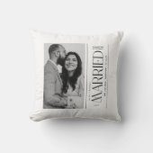 Getrouwd Huwelijksfoto Pasgetrouwden Kerstmis Kussen (Voorkant)