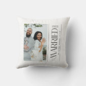 Getrouwd Huwelijksfoto Pasgetrouwden Kerstmis Kussen (Achterkant)