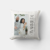 Getrouwd Huwelijksfoto Pasgetrouwden Kerstmis Kussen (Voorkant)