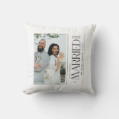Getrouwd Huwelijksfoto Pasgetrouwden Kerstmis Kussen (Voorkant)