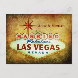 Getrouwd in de FABULEUZE LAS VEGAS Aankondigingskaart