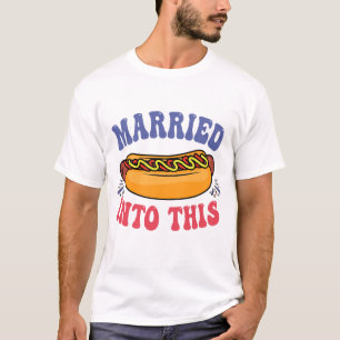 Getrouwd in deze grappige hotdog lover koppels t-shirt