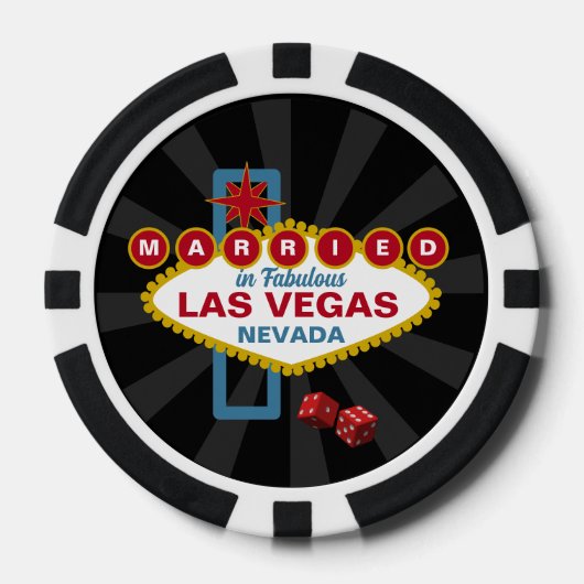 Getrouwd in Fabulous Las Vegas Poker Chip Bruiloft (Voorkant)