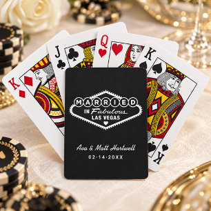 Getrouwd in Fabulous Las Vegas Zwart Wit Pokerkaarten