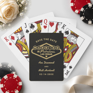 Getrouwd in het fabuleuze Las Vegas Goud Bewaar de Pokerkaarten