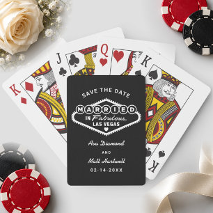 Getrouwd in het fabuleuze Las Vegas Zwart Bewaar d Pokerkaarten