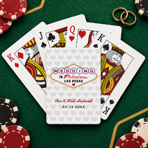 Getrouwd in het prachtige Las Vegas Hearts Gray Pokerkaarten