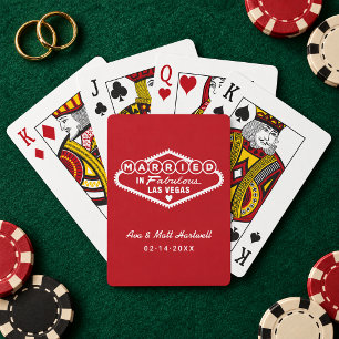 Getrouwd in het prachtige Las Vegas Rood Wit Pokerkaarten