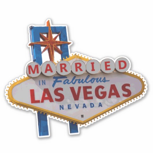 Getrouwd in Las Vegas auto Sticker (Voorkant)
