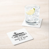 Getrouwd in Las Vegas gepersonaliseerde bruiloft g Kartonnen Onderzetters (Insitu)