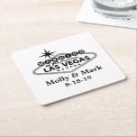 Getrouwd in Las Vegas gepersonaliseerde bruiloft g Kartonnen Onderzetters<br><div class="desc">Getrouwd in Las Vegas gepersonaliseerde bruiloft gunst Keepsake Party Paper Onderzetter</div>