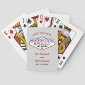 Getrouwd in Las Vegas Gray Bewaar de Datum Pokerkaarten (Achterkant)