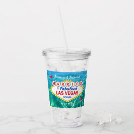 Getrouwd in Las Vegas Honeymoon Pool Feest Acryl Drinkbeker