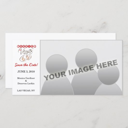 Getrouwd in Vegas Bewaar de datum Save The Date (Voorkant / Achterkant)