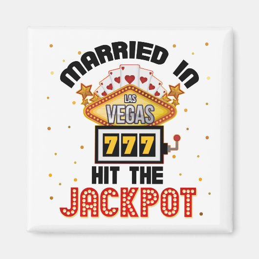 Getrouwd in Vegas Jackpot Casino Wedding Couple Magneet (Voorkant)