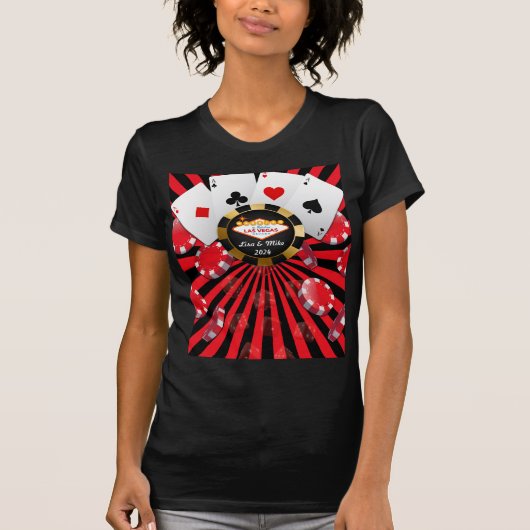 Getrouwd in Vegas Poker Chip T-shirt (Voorkant)
