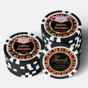 Getrouwd in (Voeg uw stad en staat toe) Pokerchips