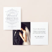  getrouwd kerst bruiloft foto vakantie folie kaarten (Display)