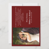 Getrouwd Kerst Elegante Trouwfoto Notitiekaartje (Achterkant)