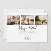 Getrouwd Kerst Handgeschreven Script 4 Fotostrip Feestdagenkaart (Achterkant)