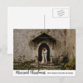 Getrouwd Kerst Handgeschreven Vakantie Paar Foto Feestdagenkaart (Voorkant / Achterkant)