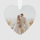 Getrouwd Kerst Trouwdatum Hartschrift Ornament (achterkant)