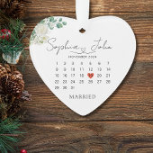 Getrouwd Kerst Trouwdatum Hartschrift Ornament