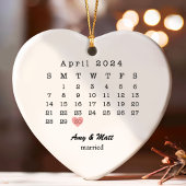 Getrouwd Kerst Trouwdatum Hartschrift Ornament