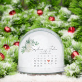 Getrouwd Kerst Trouwdatum Hartschrift Sneeuwbol (Kerstmis)