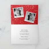 Getrouwd kerstfeest Holly Mistletoe 3 Foto bruilof Aankondiging (Binnen)