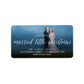 Getrouwd kerstfeestdag huwelijksadres etiket (Voorkant)