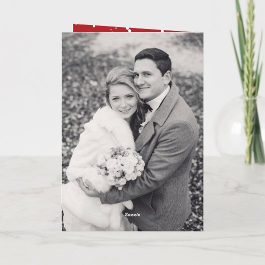 Getrouwd kerstfoto bruiloft feestdagen kaart (Achterkant)