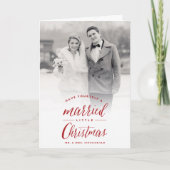 Getrouwd kerstfoto bruiloft feestdagen kaart (Voorkant)