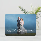 Getrouwd kerstfoto bruiloft feestdagenkaart (Staand voorkant)