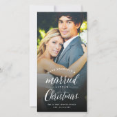 Getrouwd kerstfoto bruiloft feestdagenkaart (Voorkant)