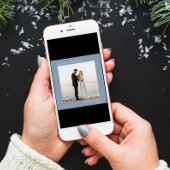 Getrouwd Kerstmis 2 Foto Dusty Blue Feestdagenkaart