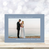 Getrouwd Kerstmis 2 Foto Dusty Blue Feestdagenkaart