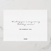 Getrouwd Kerstmis 3 Foto Collage Rood Wit Folie Folie Feestdagenkaart (Achterkant)