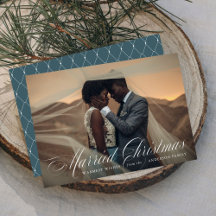 Getrouwd Kerstmis | Blauwe Vakantie Fotokaart