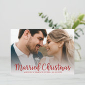Getrouwd Kerstmis Foto Feestdagenkaart (Staand voorkant)