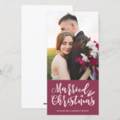 Getrouwd Kerstmis | Modern dennenpaars Foto Feestdagenkaart (Voorkant / Achterkant)