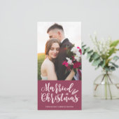 Getrouwd Kerstmis | Modern dennenpaars Foto Feestdagenkaart (Staand voorkant)