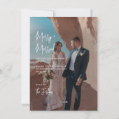 Getrouwd Kerstmis Modern met de hand geschreven 2 Feestdagenkaart (Achterkant)