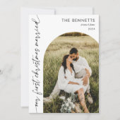 Getrouwd Kerstmis Multi Photo Arch Kerstmis Feestdagenkaart (Voorkant)