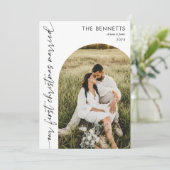 Getrouwd Kerstmis Multi Photo Arch Kerstmis Feestdagenkaart (Staand voorkant)