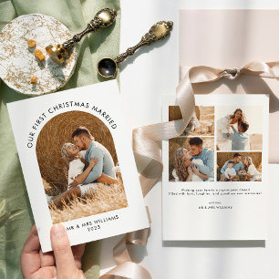 Getrouwd Kerstmis Multi Photo Arch Kerstmis Feestdagenkaart